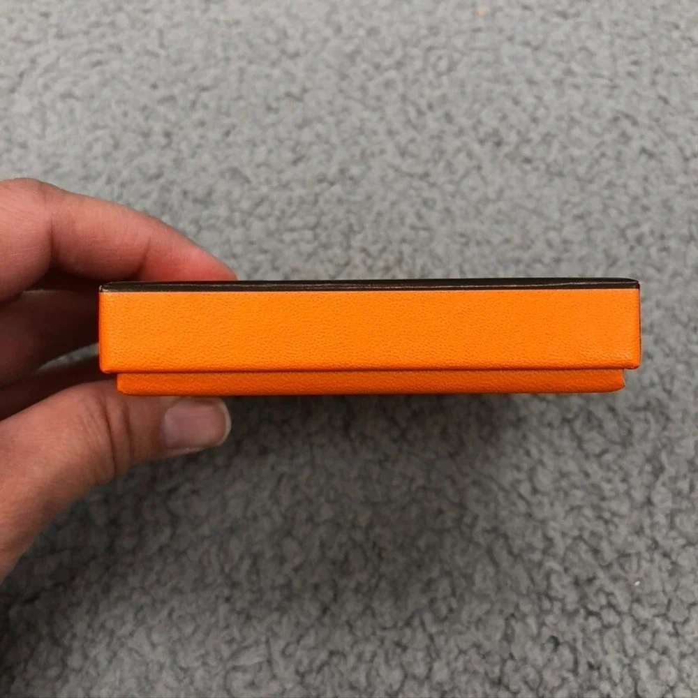 Authentic‎ Hermes Orange Gift Box Empty  Square 3.5x3.5x.75 Small Storage
